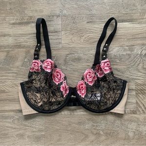 Playful Promises Semi Sheer Floral Lace Underwired Unlined Bra